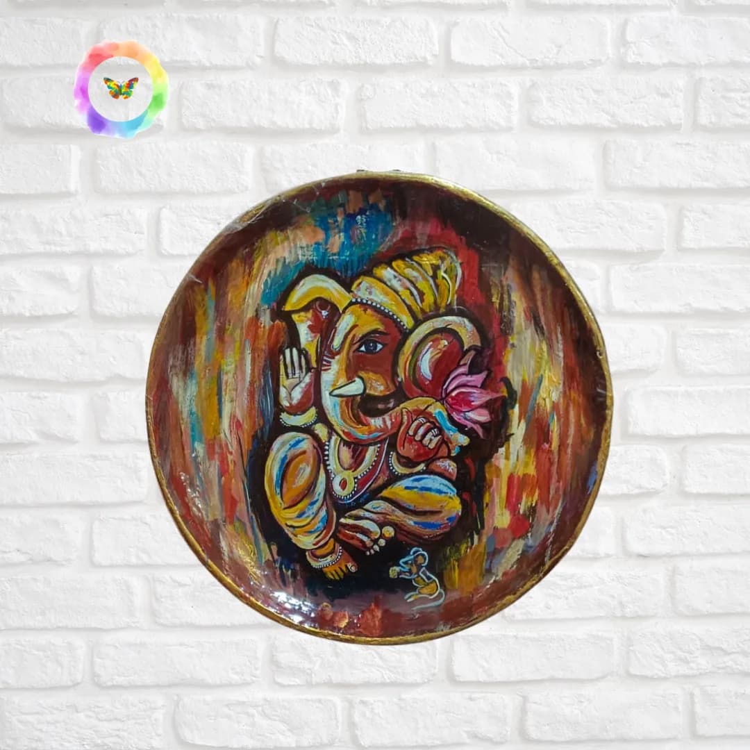 Hand-Crafted Shri Ganesha Eco-Friendly Wall Plate — view 1